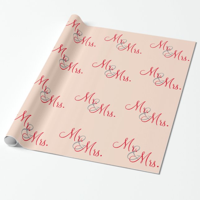 Customised Mr and Mrs Wrapping Paper (Unrolled)