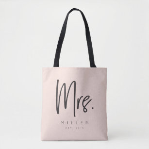 Customised MRS. tote with Name and Wedding Date