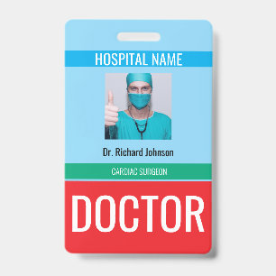 Customised Name and Photo   Doctor ID Card Badge