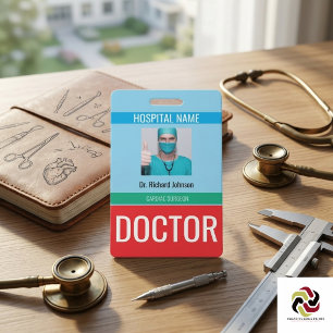 Customised Name and Photo   Doctor ID Card Badge