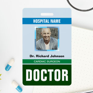Customised Name and Photo   Doctor ID Card Badge