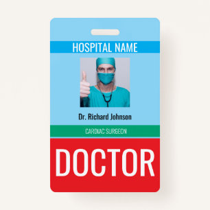 Customised Name and Photo Doctor ID Card ID Badge