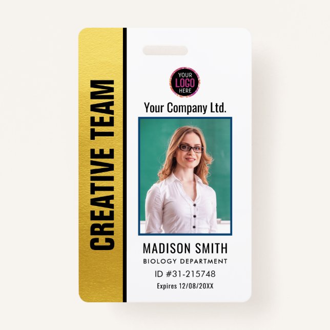 Customised Name and Photo |  ID Card Badge ID Badge (Front)