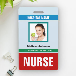 Customised Name and Photo   Nurse ID Card Badge