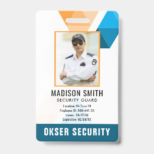 Customised Name and Photo    Security ID Card  Badge