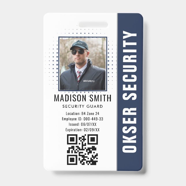 Customised Name and Photo |  Security ID Card  Badge (Front)
