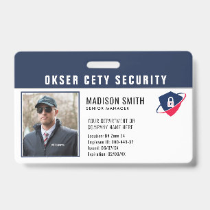 Customised Name and Photo   Security ID Card  Badge