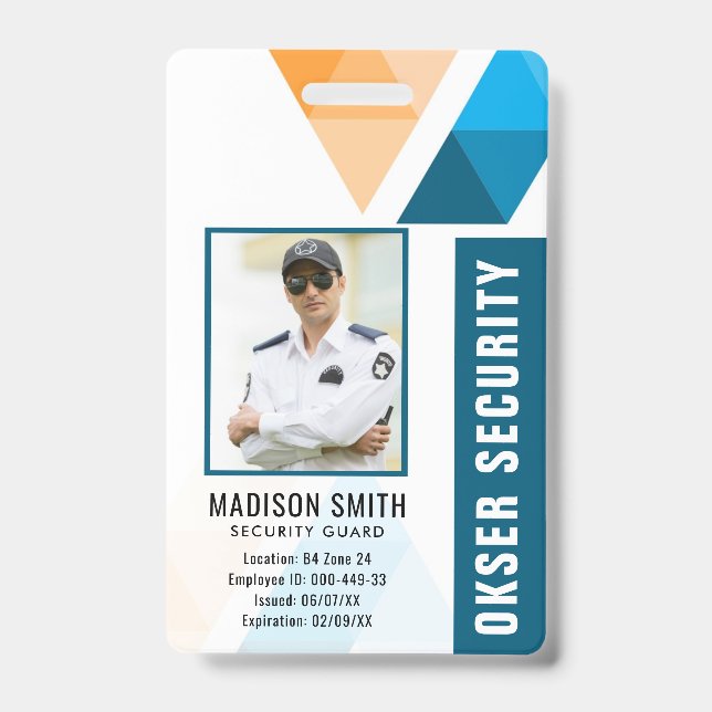Customised Name and Photo |  Security ID Card  Badge (Front)