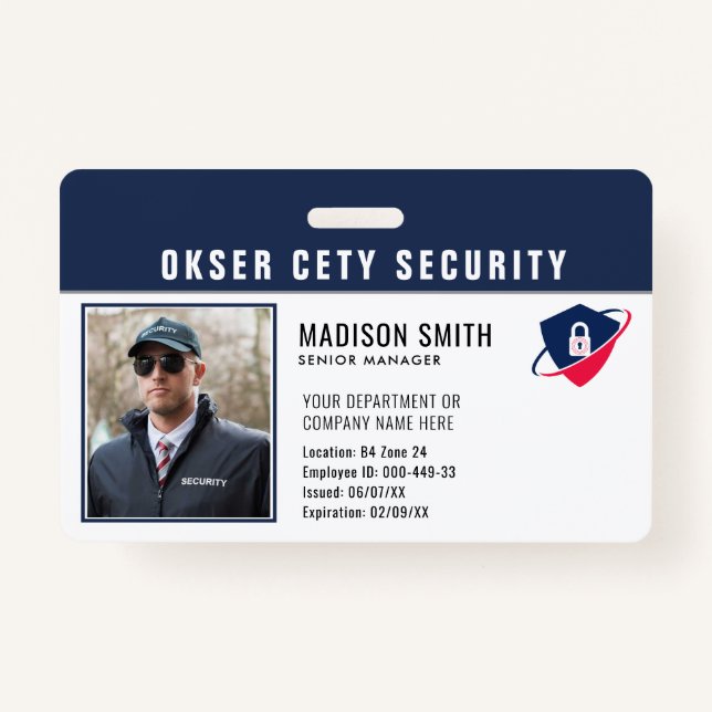Customised Name and Photo | Security ID Card  ID Badge (Front)