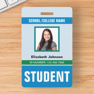 Customised Name and Photo Student ID Card ID Badge