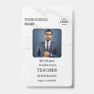 Customised Name and Photo Teacher ID Card Badge