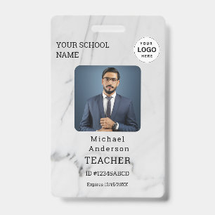 Customised Name and Photo Teacher ID Card Badge