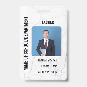 Customised Name and Photo Teacher ID Card Badge