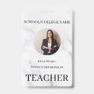 Customised Name and Photo Teacher ID Card Badge