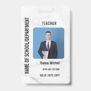 Customised Name and Photo Teacher ID Card Badge