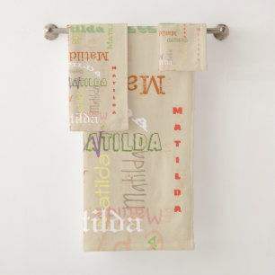 Customised Name Bath Towel Set-perfect for camp:
