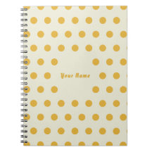 Customised Name Candy Yellow Dots Pattern Notebook