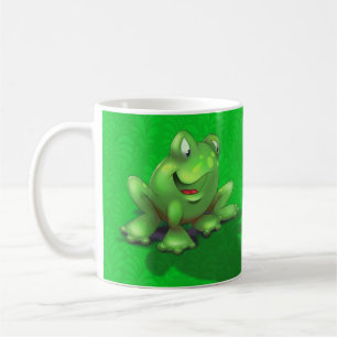 customised name cute cartoon frog green coffee mug