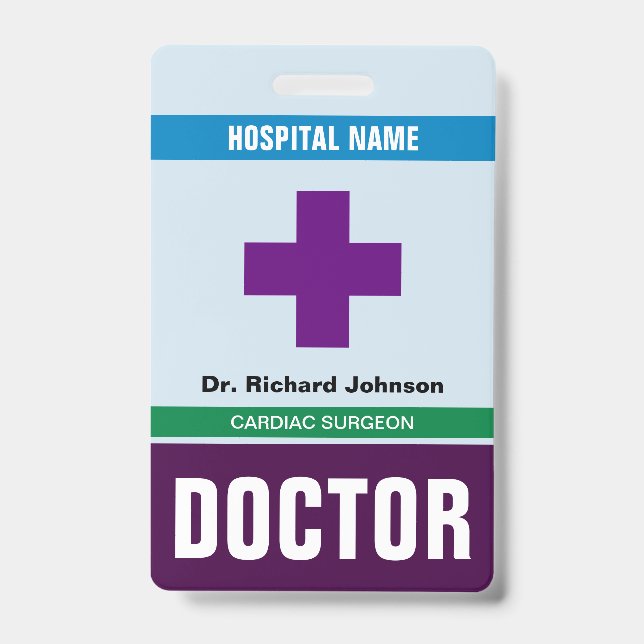Customised Name Doctor ID Card Badge (Front)