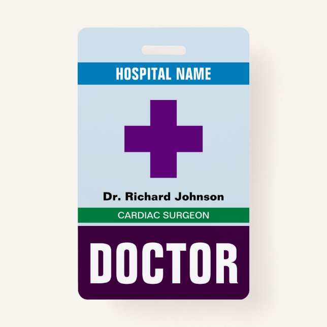 Customised Name Doctor ID Card ID Badge (Front)