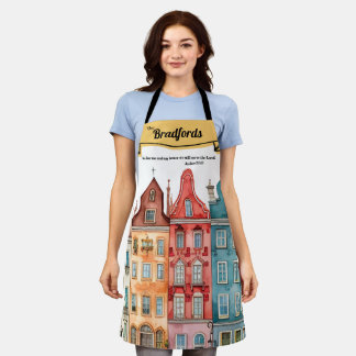 Customised Name Dutch Houses Apron with scripture