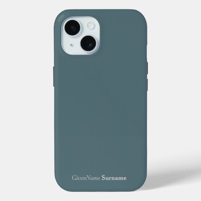 Customised Name Elegant Marble Blue Cadet Grey Case-Mate iPhone Case (Back)