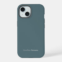 Customised Name Elegant Marble Blue Cadet Grey