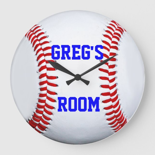 Customised Name Location Baseball Wall Clock (Front)