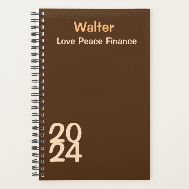 Customised Name Modern Monogram Minimal Daily Planner (Front)