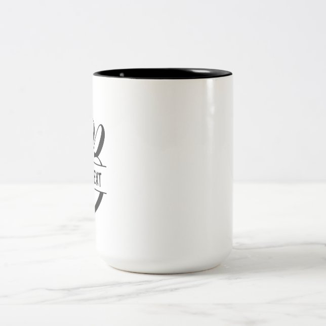 Customised name mug-Initials-Holiday gift Two-Tone Coffee Mug (Center)