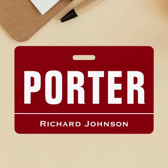 Customised Name Porter ID Badge (Creator Uploaded)