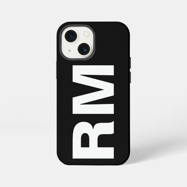Customised Name Stylish Modern Elegant Black Colou iPhone Case (Back)