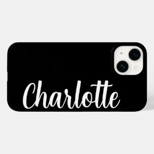 Customised Name Stylish Modern Minimal black Case-Mate iPhone 14 Case