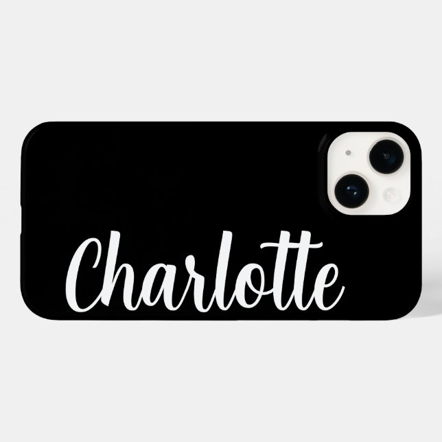 Customised Name Stylish Modern Minimal black  Case-Mate iPhone Case (Back (Horizontal))