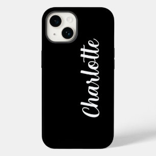 Customised Name Stylish Modern Minimal black iPhone 14 Case