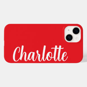Customised Name Stylish Modern Minimal Classic Red Case-Mate iPhone 14 Case