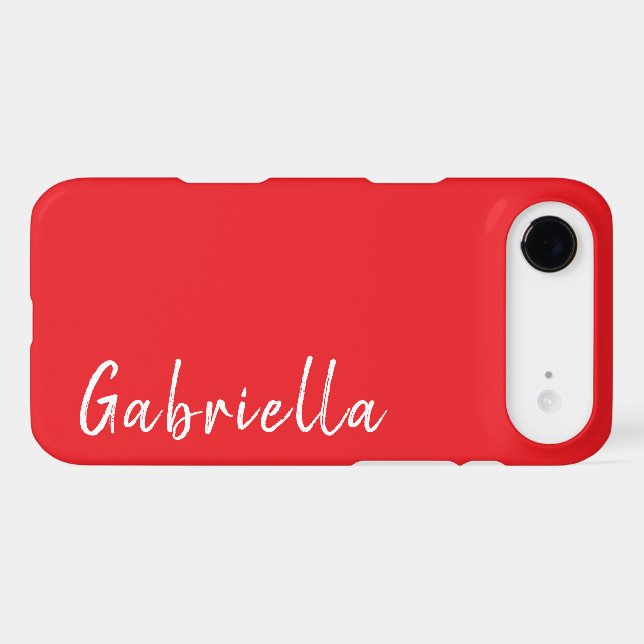 Customised Name Stylish Modern Minimal Red Colour (Back Horizontal)