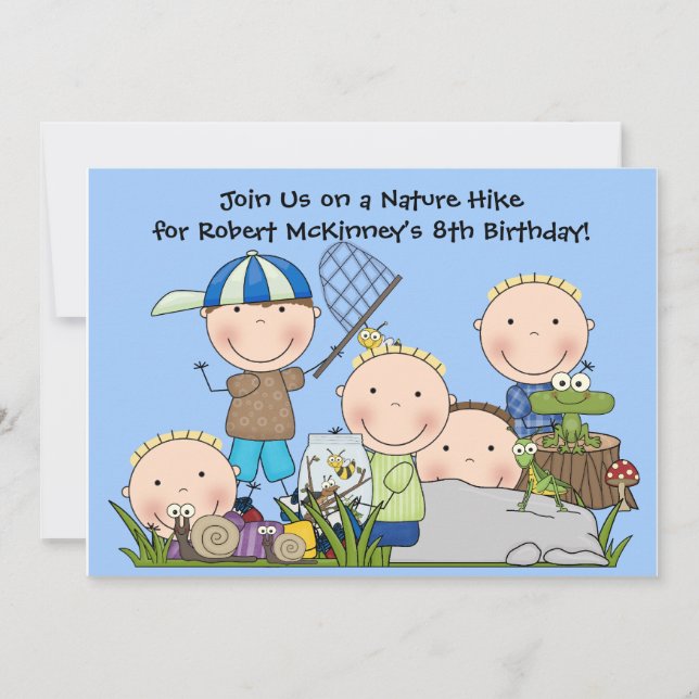 Customised Nature Hike Birthday Invitation (Front)