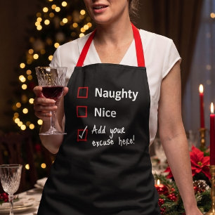 Customised Naughty List Excuse - Funny Christmas Apron