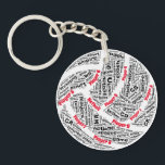 Customised Netball Team Acrylic Key chain<br><div class="desc">Customise this design with your players and coaches names! Click on "EDIT DESIGN" and then "EDIT TEXT" to fill in your players names. You can also change the colours of your players names. There is a changeable "Netball" icon if you have a 10th player, or just leave as "netball" if...</div>