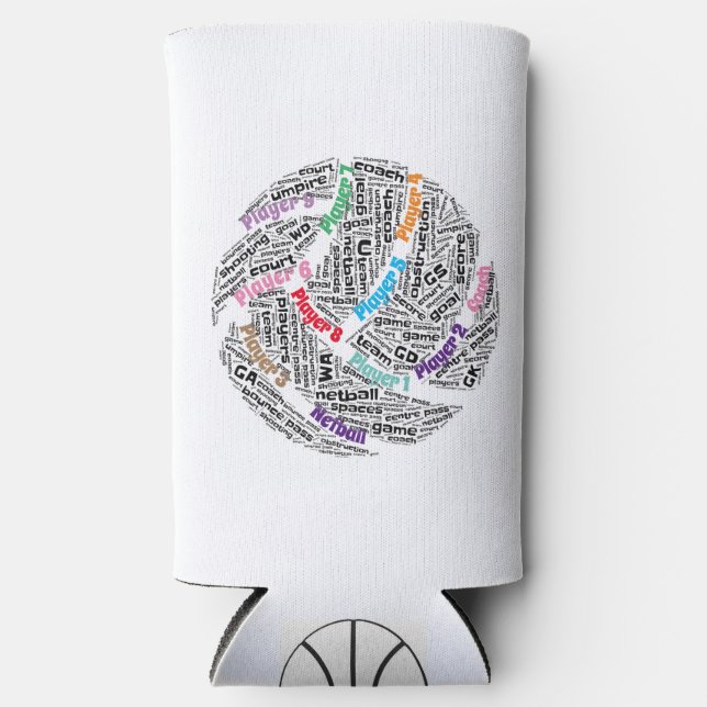 Customised Netball Team Seltzer Can Cooler  (Front)