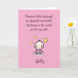 Customised New Baby Congratulations With Name,  Card