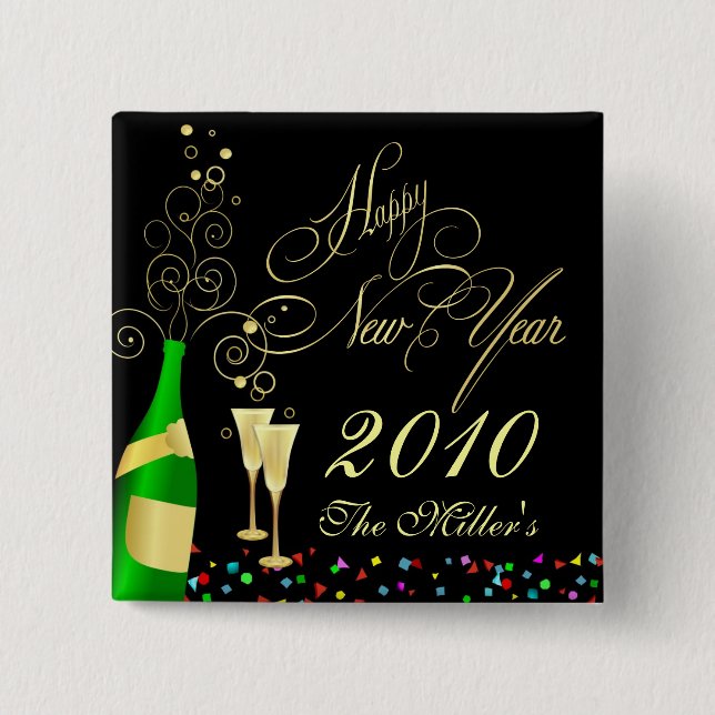 Customised New Year's Eve Party Pin (Front)