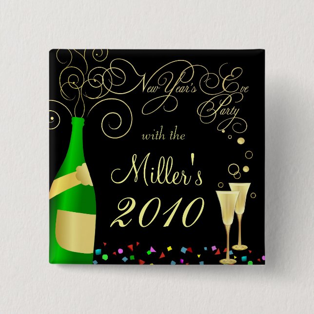 Customised New Year's Eve Party Pin (Front)
