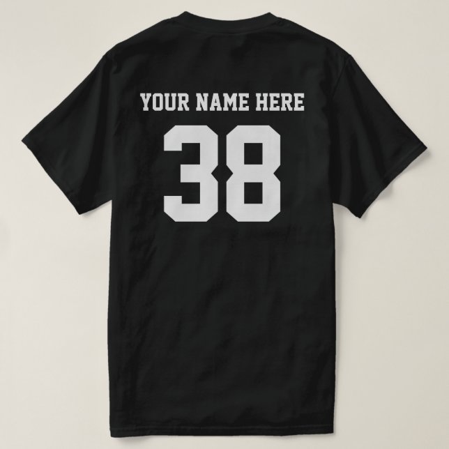 Customised Numbers and Name White T-Shirt (Design Back)