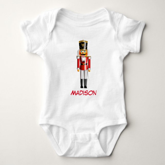 Customised Nutcracker Toy Soldier Cartoon Baby Bodysuit (Front)