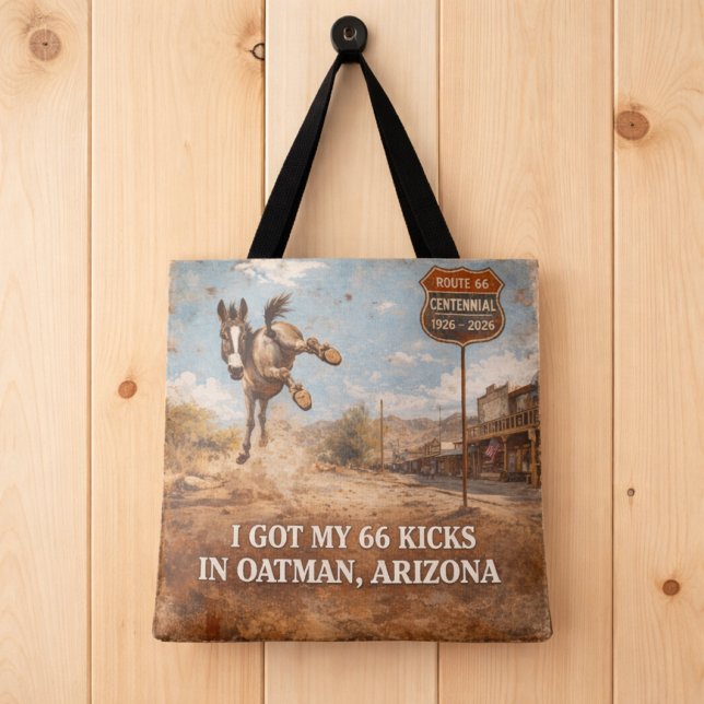 Customised Oatman Donkey Route 66 Centennial Gift Tote Bag (Creator Uploaded)
