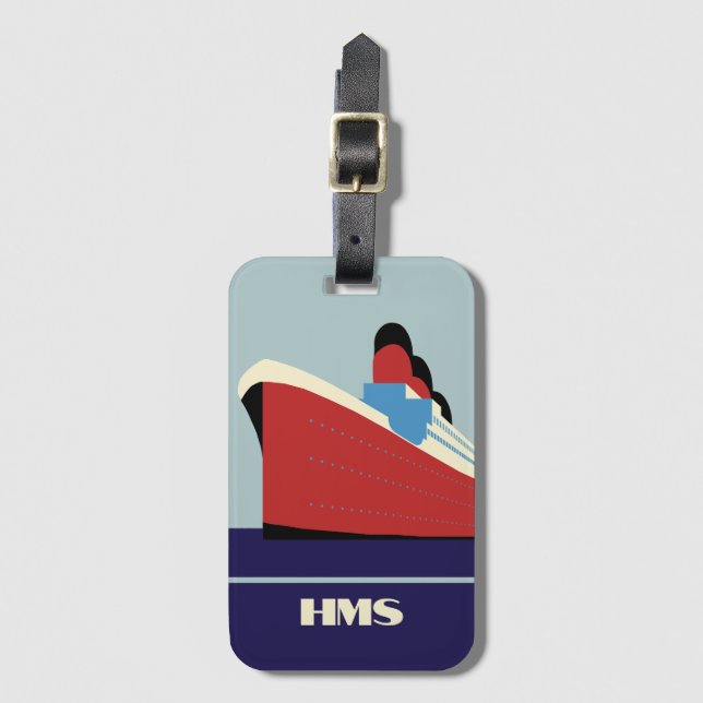 Customised Ocean Cruise Style Luggage Tag (Front Vertical)