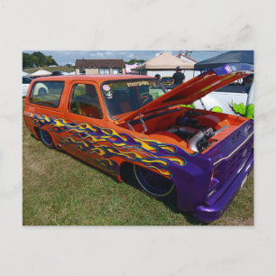 Customised Orange Truck Postcard