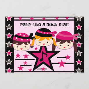 Customised Party Like a Rock Star Birthday Invite